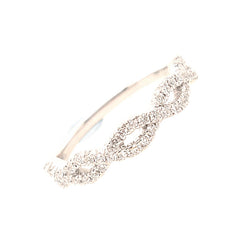 14K White Gold Diamond Criss Cross Ring