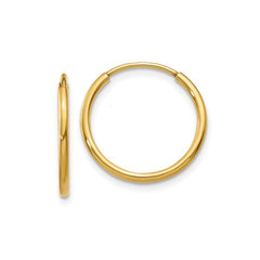 14K Yellow Gold Endless Hoop Earrings