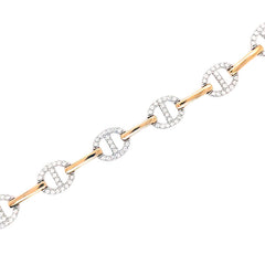 14K Yellow and White Gold Diamond Bracelet