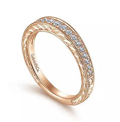 14K Rose Gold Diamond Band