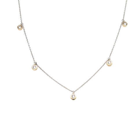 14K White and Yellow Gold Diamond Necklace