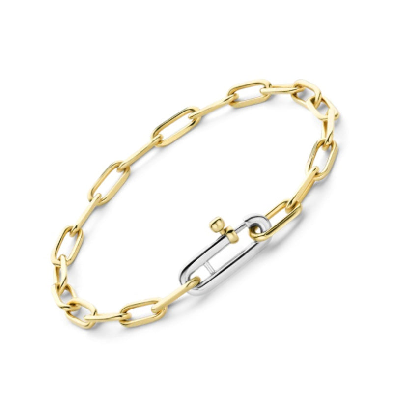Sterling Silver and Gold Plated Paperclip Bracelet