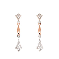 14K White and Rose Gold Diamond Drop Earrings