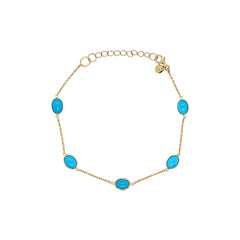 18K Yellow Gold Turquoise Bracelet