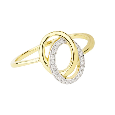 14K Yellow Gold Diamond Fashion Ring