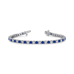 14K White Gold Diamond and Sapphire Bracelet