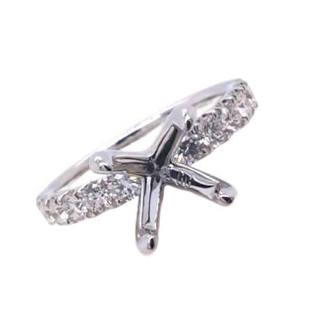 14K White Gold Diamond Mounting Only