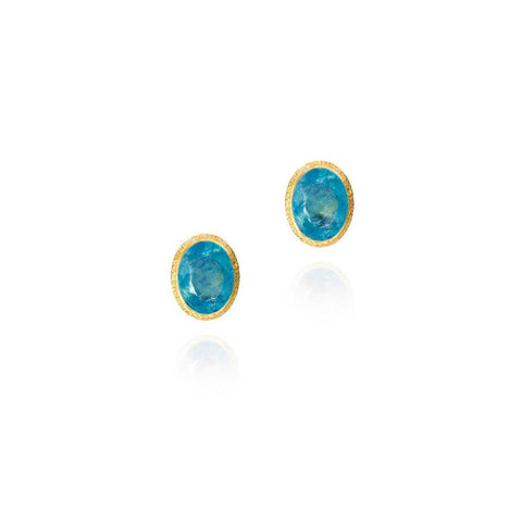 Sterling Silver Vermeil Turquoise Earrings