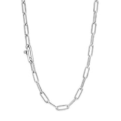 Sterling Silver and Cubic Zirconia Paperclip Necklace
