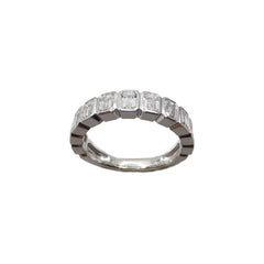 18K White Gold Emerald Cut Diamond Band