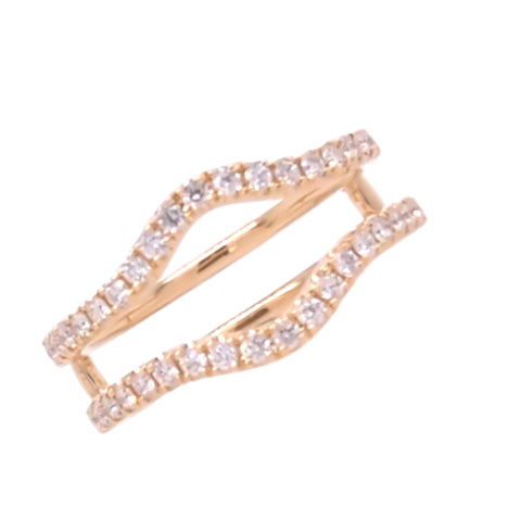 14K Yellow Gold Diamond Ring Guard