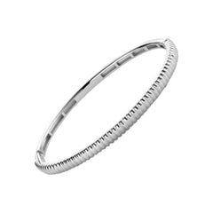 Sterling Silver Ribbed Bangle Size Small