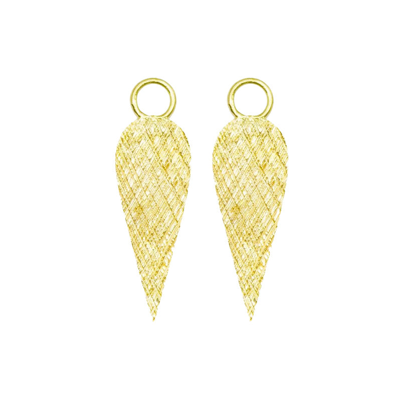 18K Yellow Gold Angel Wing Earring Charms