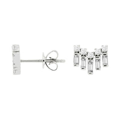 14K White Gold Diamond Earrings