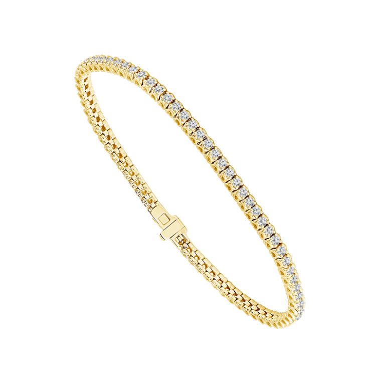 14K Yellow Gold Diamond Line Bracelet