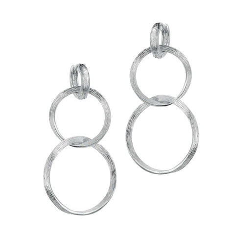 Sterling Silver Textured Drop Earrings