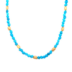 24K Vermeil and Turquoise Beaded Necklace