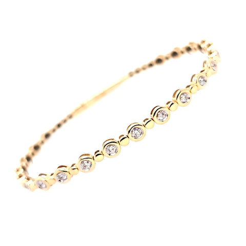 14K Yellow Gold Diamond Flex Bangle