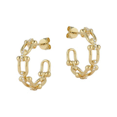 14K Yellow Gold Diamond Hoop Earrings