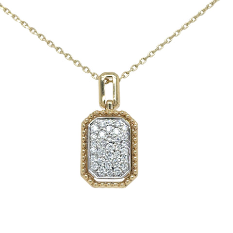 14K Yellow and White Gold Diamond Pendant