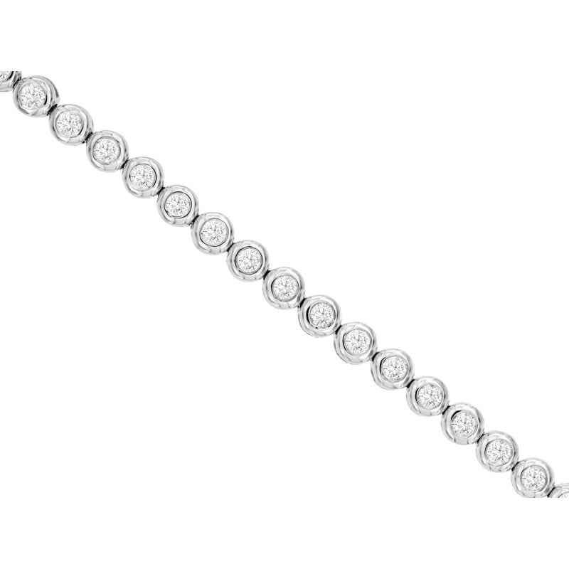 14K White Gold Diamond Line Bracelet