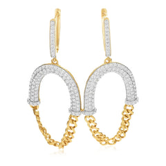 14K Yellow Gold Diamond Drop Earrings