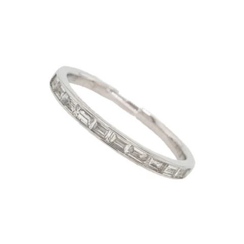 14K White Gold Baguette Diamond Band