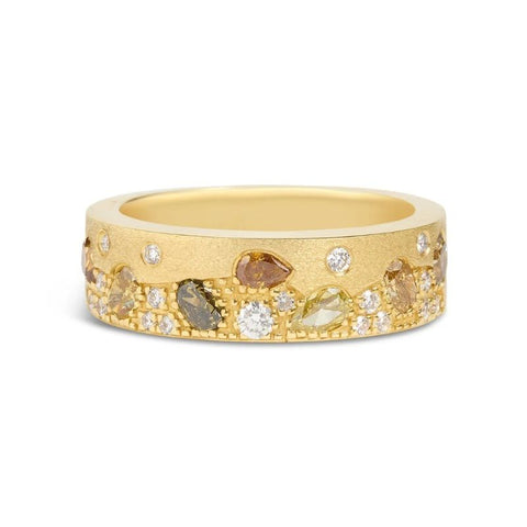 18K Yellow Gold Diamond Fashion Ring