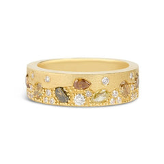 18K Yellow Gold Diamond Fashion Ring