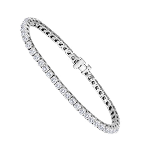 14K White Gold Diamond Line Bracelet