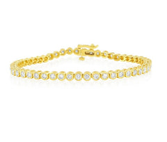 14K Yellow Gold Bezel Diamond Tennis Bracelet