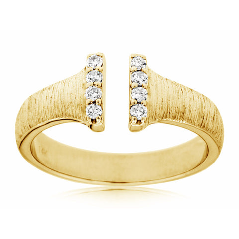 14K Yellow Gold Diamond Fashion Ring