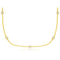 14K Yellow Gold Diamonds By The Yard Necklace