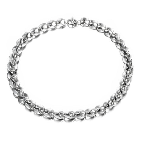 Sterling Silver Interlocking Wave Necklace