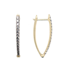 14K Yellow Gold Diamond Hoop Earrings