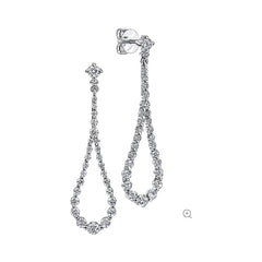 14K White Gold Diamond Drop Earrings