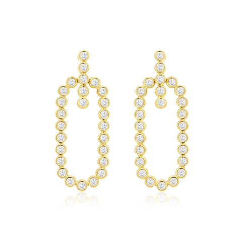 14K Yellow Gold Diamond Drop Earrings