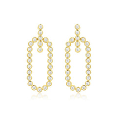 14K Yellow Gold Diamond Drop Earrings