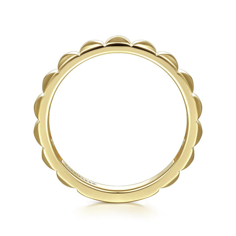 14K Yellow Gold Textured Band