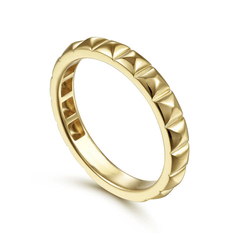14K Yellow Gold Textured Band