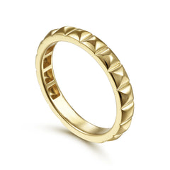 14K Yellow Gold Textured Band