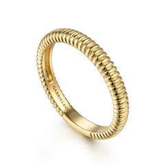 14K Yellow Gold Scalloped Stacker Ring