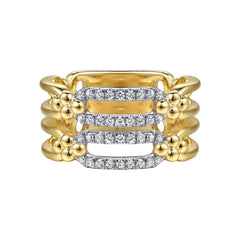 14K Yellow and White Gold Diamond Ring