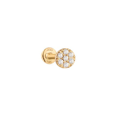Single 14K Yellow Gold Diamond Disc Earring