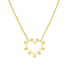 14K Yellow Gold Open Heart Necklace