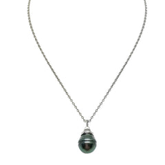 Sterling Silver Tahitian Pearl Necklace