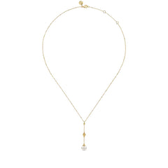 14K Yellow Gold Pearl Drop Necklace