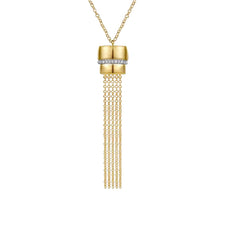 14K Yellow Gold Diamond Tassle Necklace