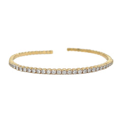 14K Yellow Gold Diamond Flexible Cuff Bracelet