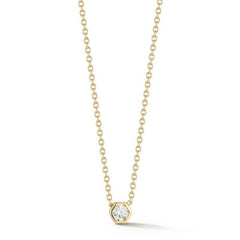 14K Yellow Gold Diamond Solitaire Necklace